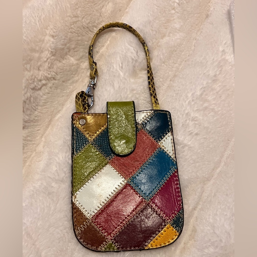 Macarada Colorful Patchwork Clutch Wristlet 5x4